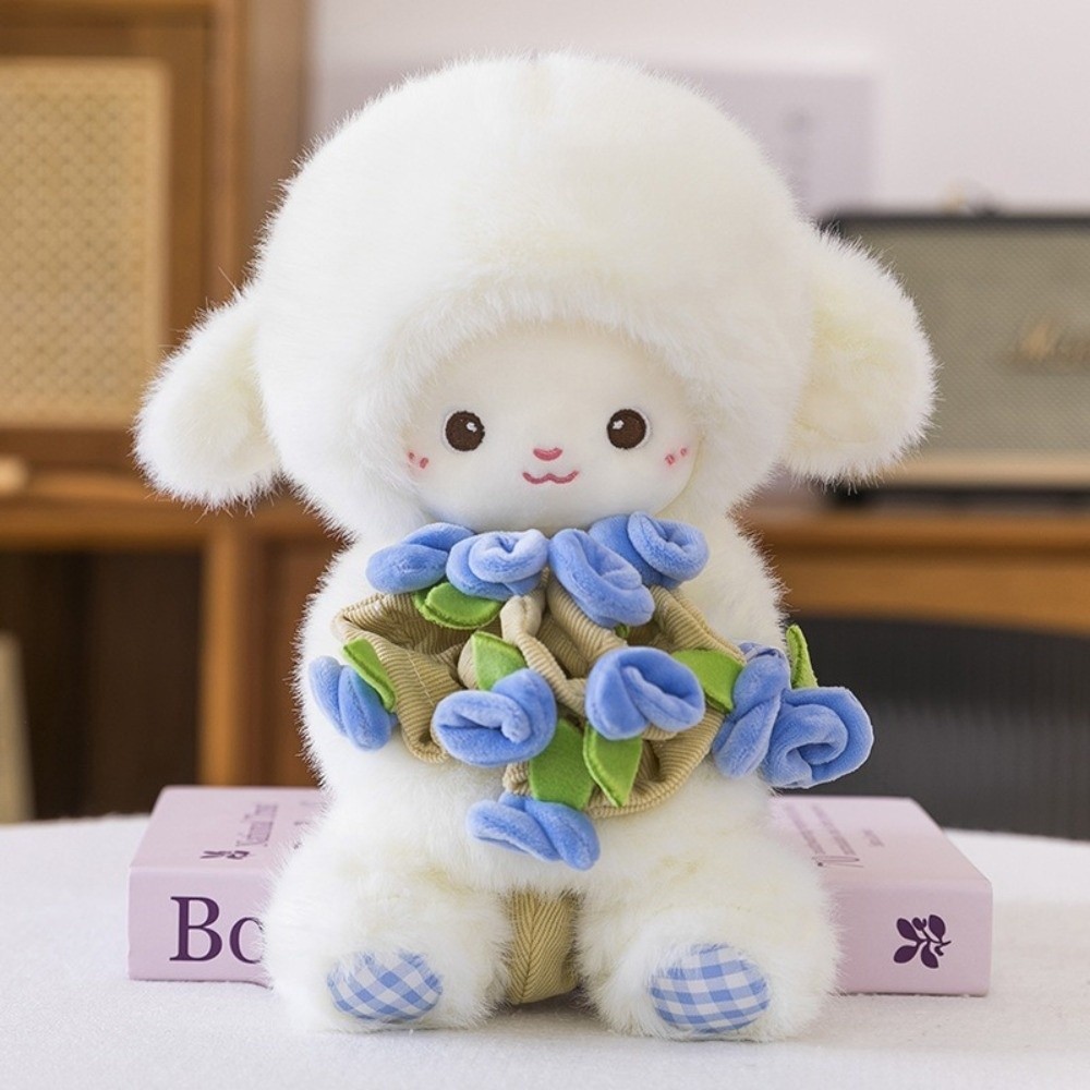 SAIA Từ Ôm Thịt Cừu, Búp Bê Cừu Sang Trọng Nhỏ Mềm Mại, Anime Sáng Tạo Mũ Hoa Hồng Đồ Chơi Sang Trọng Trẻ Em