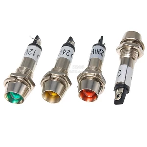 XD8-1 Công suất nhỏ Tín hiệu làm việc Đèn báo kim loại Lỗ mở 8MM Đỏ / Xanh / Vàng 12V24V220V