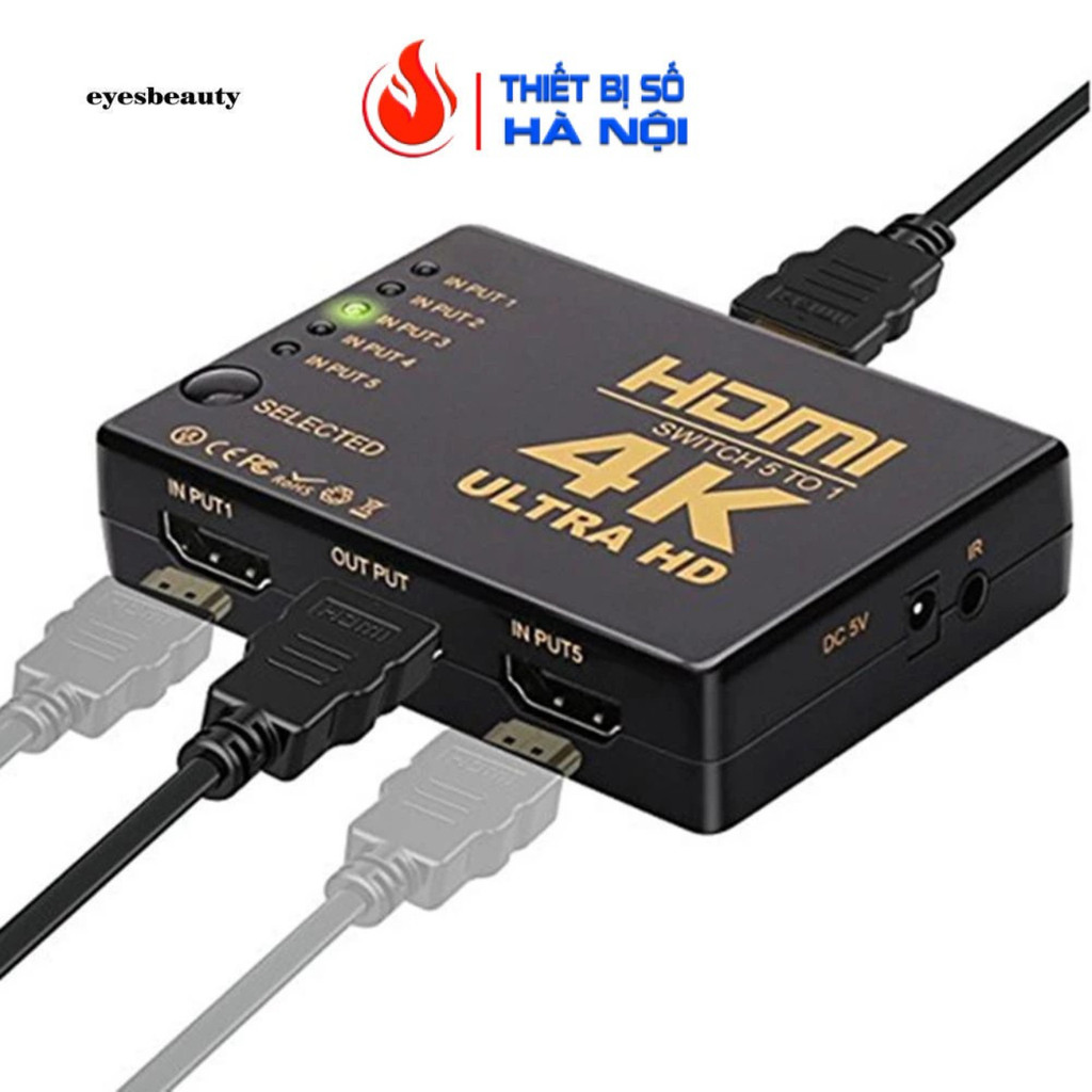 Switch HDMI 4k hỗ trợ từ 3x1 hỗ trợ 3 ngõ vào như DVD, Android box, PC ...