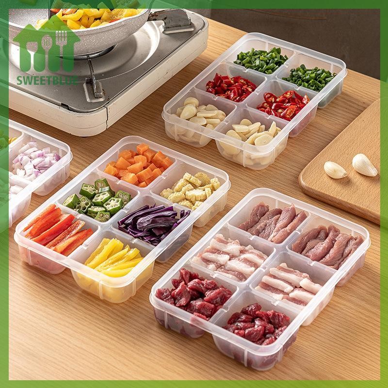 SWEET Trong Suốt 6 Lưới Hộp Bảo Quản Tủ Lạnh Dung Tích Lớn Hộp Bảo Quản Thịt Đông Lạnh Ngăn Thực Phẩm Dụng Cụ Nhà Bếp n