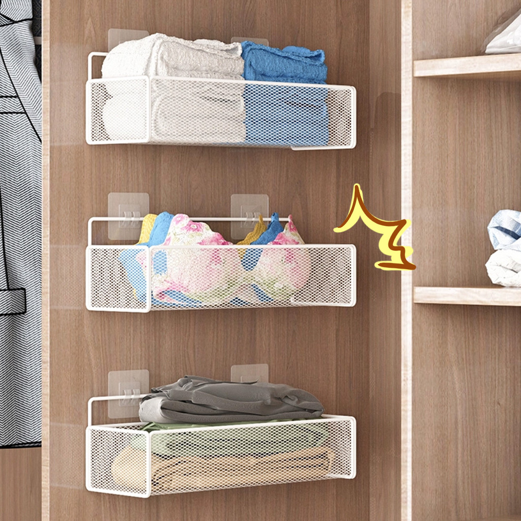 Kệ đựng đồ vệ sinh treo tường không đục lỗ - Giá đựng đồ treo đầu giường trường học - Đồ dùng phòng tắm đa năng
