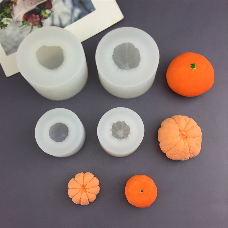 DIY Hình Cam Khuôn Silicon Trái Cây Fondant Chocolate Mousse Trang Trí Bánh Nướng Khuôn Thơm Thạch Cao Khuôn Nến