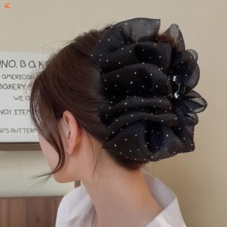 Kẹp Tóc Cá Mập Lớn Có Lưới và Chấm Bi, Phù Hợp cho Phụ nữ và Bé Gái Sử dụng Hàng Ngày