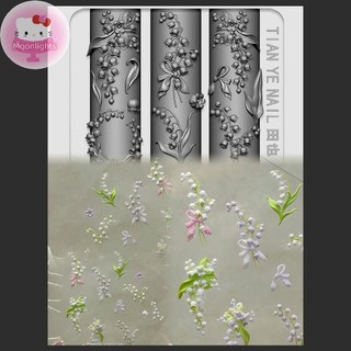 Moonlights Flowers Series 3D Cong Móng Tay Khuôn Lily Of The Valley Hoa Sen Tự Làm Cao Cấp Trong Suốt Mẫu Móng Tay Khuôn Móng Tay Nghệ Thuật Trang Trí EN