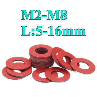 ((LXY) vòng đệm，Long đền，Miếng đệm cách nhiệt (Red Meson) Miếng đệm giấy thép đỏ Vòng phẳng màu đỏ M2 / M2.5 / M3M3.5 / M4 / M5 / M6 / M8 L: 5-16mm (RM-VN-1)