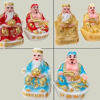 Bộ Thần Tài + Ông Địa đá nhiều màu 15cm- 25cm - phòng thờ, bàn thờ