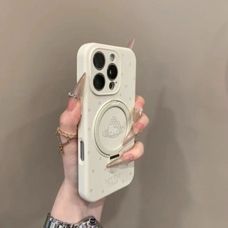 Dễ Thương KT Cat Planet Wave Point Giá Đỡ Từ Tính Ốp lưng Di Động Cho iPhone16 15 14 13 12 11 Pro Max Chống Sốc Bảo Vệ Camera Mặt Sau Cứng Chống Rơi