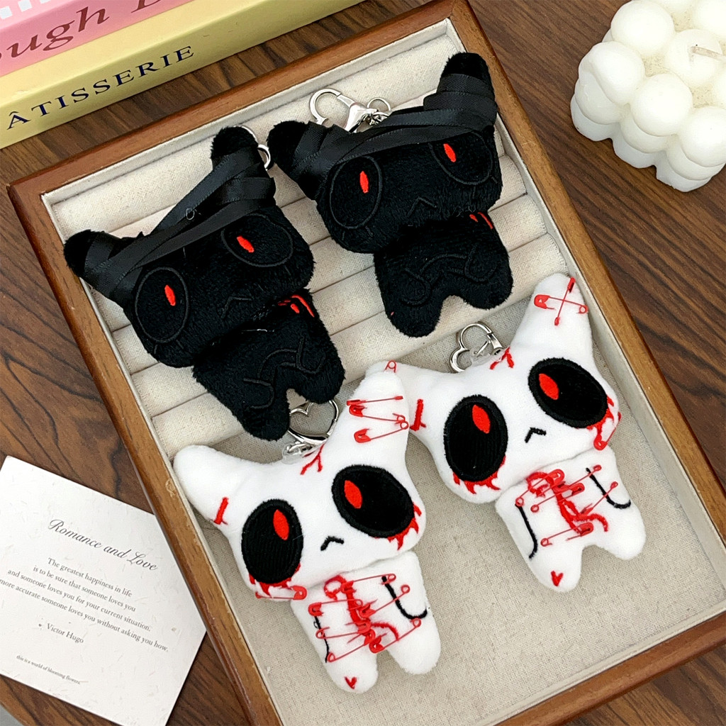 1 / 2 Móc Khóa Gothic Đậm - Quyến Rũ Búp Bê Sang Trọng Cao Cấp Với Tùy Chọn Đen / Trắng, Phụ Kiện Mặt Dây Chuyền Túi Halloween Cho Những Người Yêu Thời Trang Goth