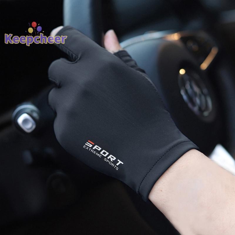 [Keepcheer] 1 Đôi Găng Tay Xe Máy Thoáng Khí Ice Silk Chống Trơn Trượt Chống Tia UV Thể Thao Ngoài Trời Găng Tay Rider Găng Tay Bảo Vệ Tay Mới