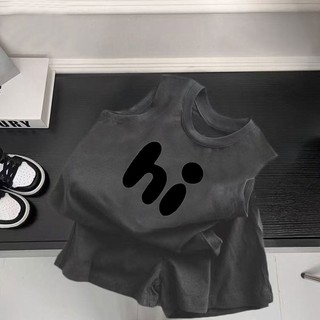 Bộ quần ngắn tay + quần bé trai bé gái Bộ quần Short Vest không tay Amoi Bộ hai mảnh in hoạt hình