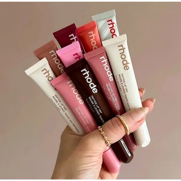 Hailey Cùng Phong Cách MỚI Lemon Yellow Rhode Son Môi Dưỡng Ẩm Lâu Dài Son Bóng Thạch Son Môi Lỏng Trong Suốt Bánh Mì Nướng Espresso Raspberry Lip Glaze