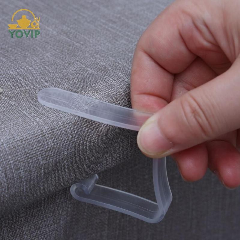 YOVIP 10 Chiếc Khăn Trải Bàn Trong Suốt Chống Trơn Trượt Cố Định Kẹp Khóa Hộ Gia Đình Góc Bàn Khăn Trải Bàn Kẹp Cố Định Khóa Nhựa VN