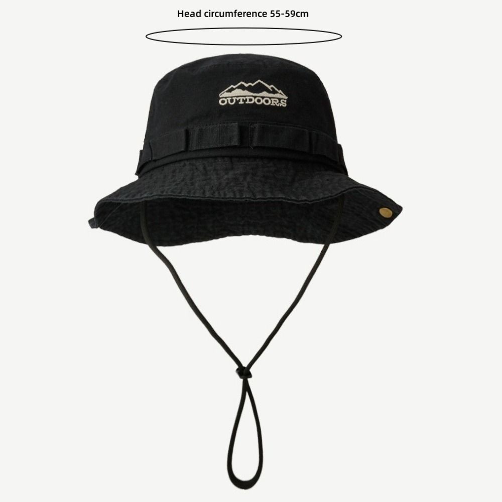 Mũ du lịch AWNGD unisex thiết kế ngư dân thêu, màu sắc đơn giản chống nắng, phù hợp cho đi bộ đường dài