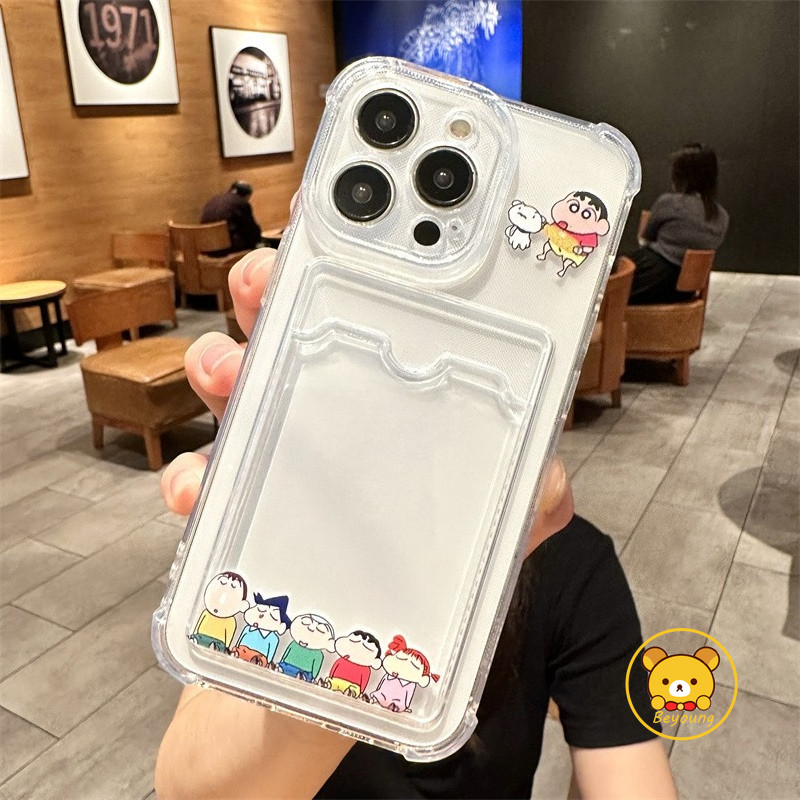 Vỏ Đựng Thẻ Crayon Shin-chan Cho Samsung Galaxy A17 A07 A56 A26 M36 A16 A06 M55 A55 A35 A25 A15 M15 F15 M54 5G 4G Vỏ Điện Thoại Ví Mềm Maruko Dễ Thương
