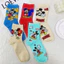 Tất ống giữa chuột Mickey hoạt hình dễ thương, tất cá tính và đa năng, thoáng khí