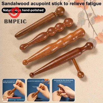 BMPEIC Gỗ Massage Gậy Dụng Cụ Tự Nhiên Gỗ Đàn Hương Máy Mát Xa Bấm huyệt Dụng Cụ Bấm huyệt Cho Toàn Thân Thư Giãn Khăn Giấy Sâu Massage Chân Mới