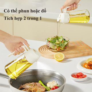 Bình thủy tinh xịt dầu ăn Bình xịt dầu ăn phun sương phun đổ 2 chế độ tản dầu đồng đều chống bám dầu - FE123