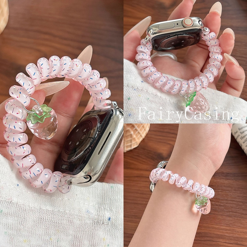 Dây đeo đàn hồi Strawberry HeadS11 Band cho Apple Watch 42mm 46 49 45 40 44 38 41mm Vòng tay cho IWatch 10 9 8 7 SE 6 5 S11 Band