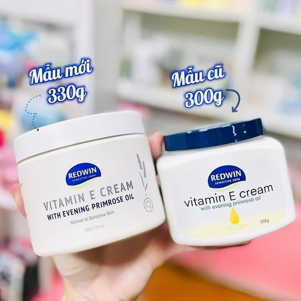 Kem dưỡng ẩm Vitamin E Redwin Úc mẫu mới 330g giúp dưỡng sáng và cấp ẩm cho da