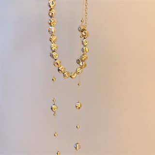 1 chiếc vòng cổ hạt tròn không đều sang trọng, dây chuyền xương đòn hai lớp, dây chuyền áo len