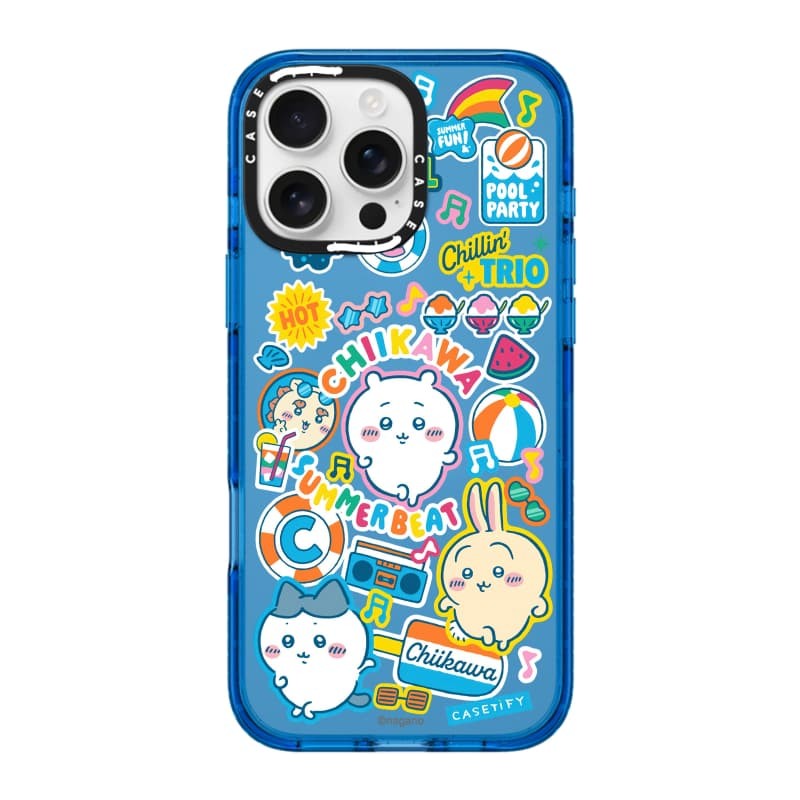 CASECASE X Chiikawa Tiệc Mùa Hè Miếng Dán Ốp Lưng Bầu Trời Màu Xanh Trong Suốt Cứng Hút Từ Tính Tác Động Dành Cho Apple IPhone 12 13 14 15 16 Pro Max Plus Có Hộp