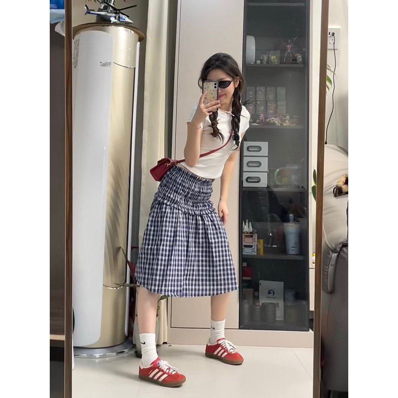 [KH22] [MĂC 2 KIỂU] Chân váy/Váy đầm cạp chun kẻ caro dáng xoè caro cá tính | Khao Boutique