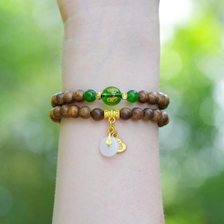 Vòng Tay Trầm Hương Đồng Điếu - Vòng đôi 54 hạt - Trầm Tốc Việt - Trầm Hương Yên Lộc