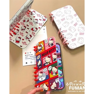 Ốp Điện Thoại Sách Lật Kitty Dễ Thương Cho Samsung Galaxy S25 S24 S23 Ultra A55 A54 A53 A52 A52S A35 A34 A33 A25 A15 F15 M15 A14 5G 4G Phim Hoạt Hình Dễ Thương Kitty Mềm Đứng Vỏ Trong Suốt
