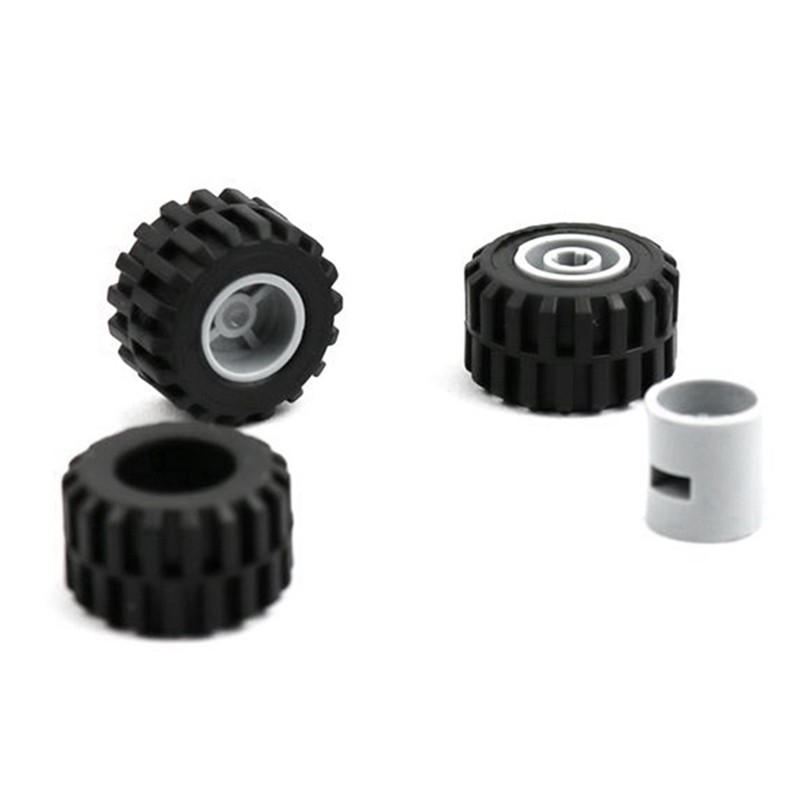 48 Chiếc Bánh Xe Mini Trục Gói Khối Phụ Kiện Ô Tô Lốp Trung Tâm Cổ Điển Gạch Xây Dựng Trẻ Em DIY Đồ Chơi Khối Nhựa Phần Cho Trẻ Em