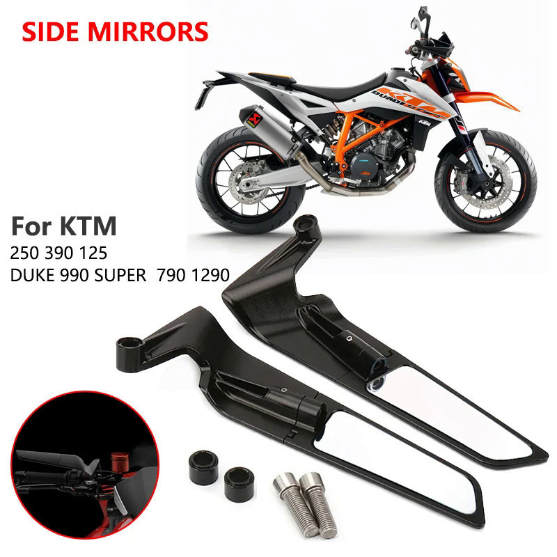 Rétroviseurs Moto Réglables Pour KTM Duke 250 390 690 Et Autres Modèles | Style Furtif Et Installation Facile
