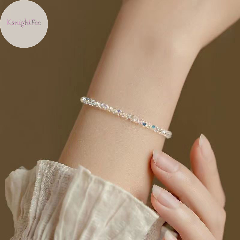 K2nightfee Siêu Nhấp Nháy Vòng Tay Pha Lê Siêu Chân Kết Cấu Ánh Sáng Lớp Đơn Giản Trang Sức Nữ Quà Tặng VN