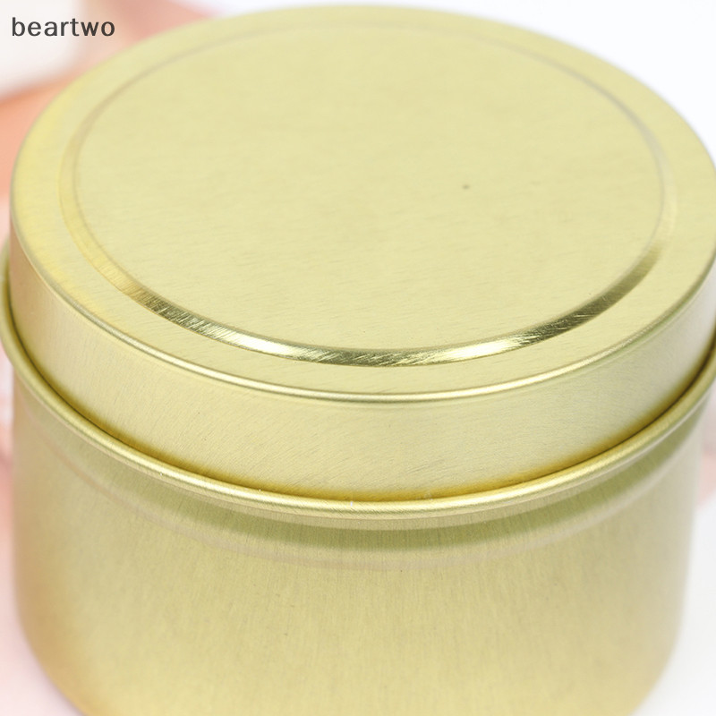 < Beartwo > Lọ tròn DIY 4Oz Nhôm thiếc có nắp Hộp đựng mẫu mỹ phẩm sắp xếp lưu trữ Đẹp