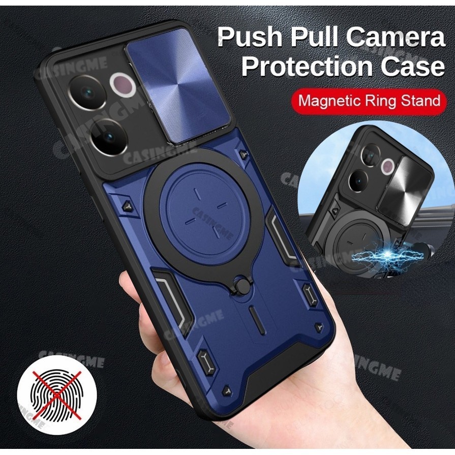 Vivo V30e 5G 2024 Giáp Chống Sốc Đẩy Kéo Camera Bảo Vệ Dành Cho Vivo V30e V30 E VivoV30e V 30E Pro 5G 2024 Ốp Lưng Xe Ô Tô Vòng Từ Tính Vỏ Ốp Lưng Vỏ Điện Thoại