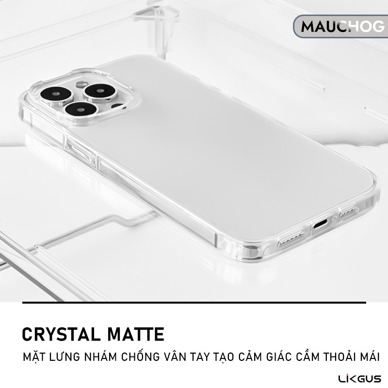 Ốp Nhám Mờ Chống Vân Tay Likgus Chống Sốc Bảo Vệ Camera  Cho Điện Thoại iPhone 17 Pro Max 16 15 14 13