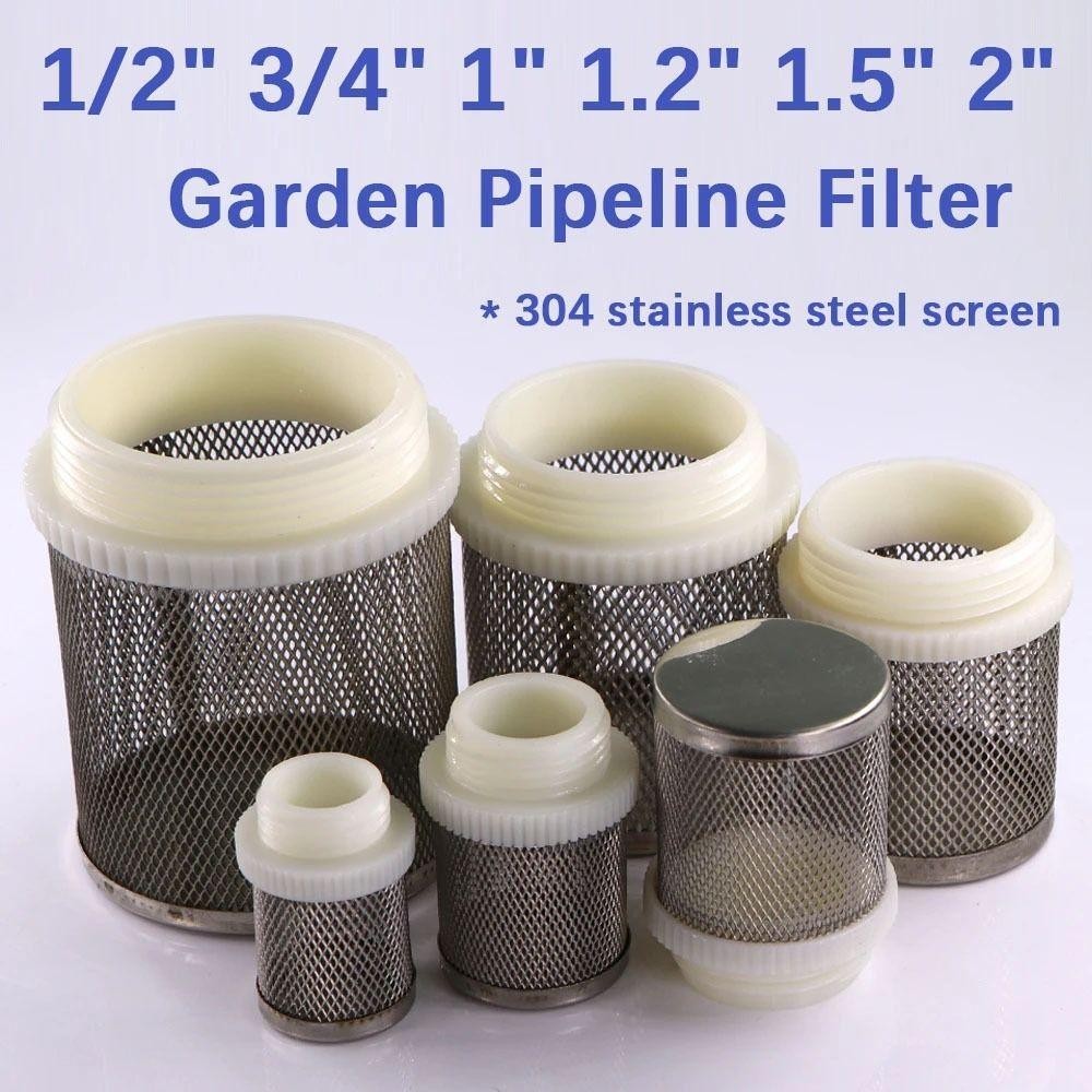 JVSUB 1 Bộ Lọc Ống Inox 304 1/2" 3/4" 1" Lắp Máy Bơm Nước Sạch Cho Bể Cá Thủy Lợi Micro