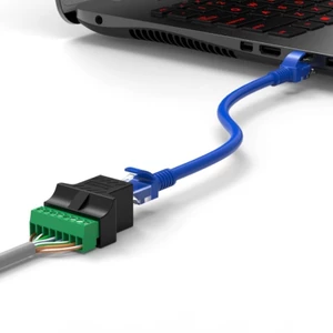 WU Ethernet RJ45 Nữ sang 8 Pin Vít Đầu Nối Mạng Bộ Chuyển Đổi Cho Cat7 Cat6 Cat5 Cat5e Extender