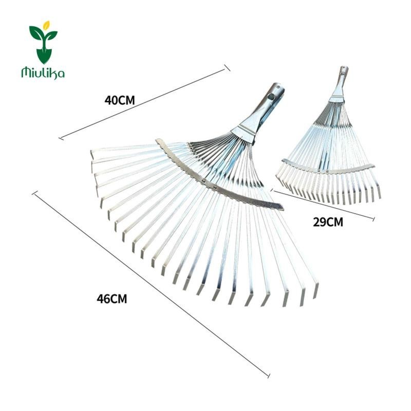 Miulika Garden Leaf Rake Lawn Rake để sưu tầm lá và giường hoa bụi cỏ