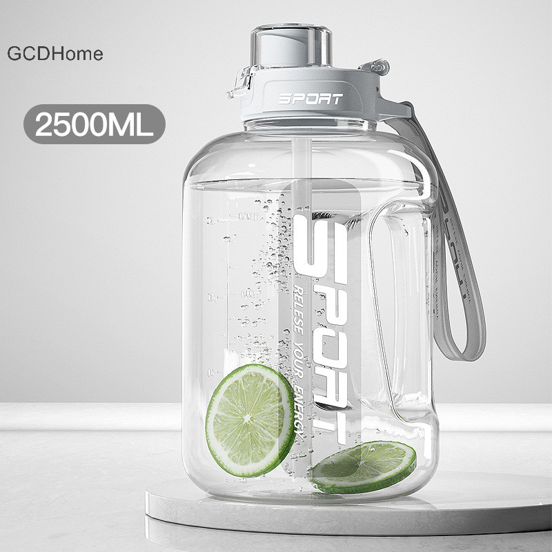 Gcdhome Dung Tích Lớn2500 / 1700ML Có Ống Hút Thể Thao Tập Gym Ấm Siêu Tốc Cho Cắm Trại Du Lịch Bình Nước Nóng BPA