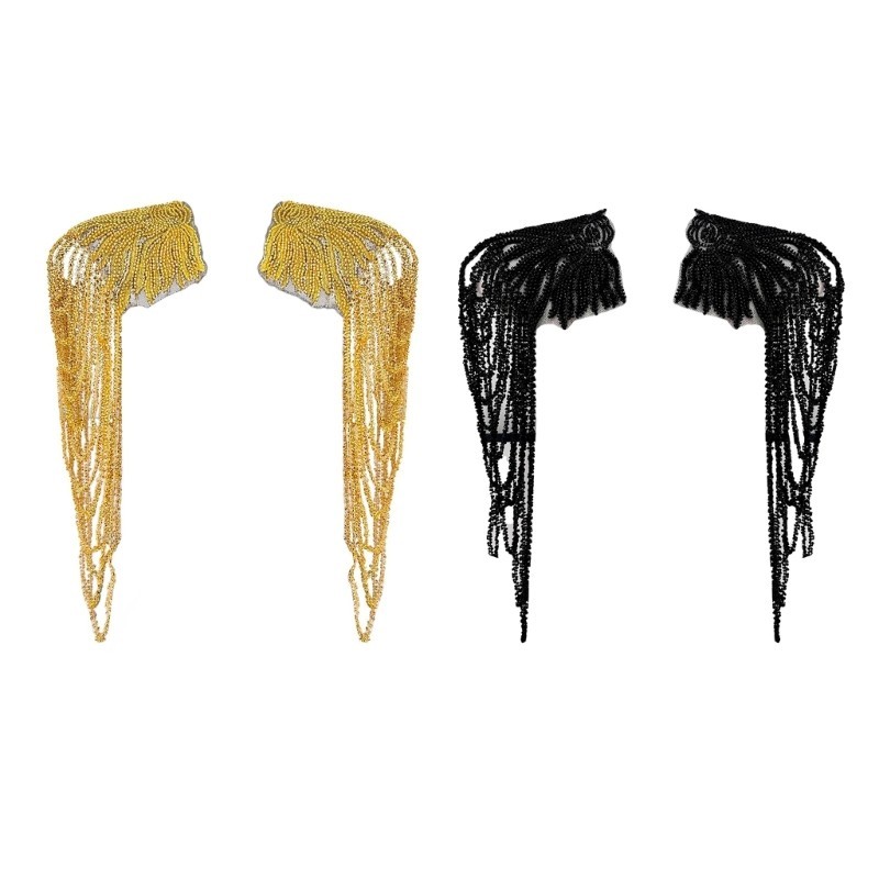 Dasbsug Vai Epaulet Cho Sân Khấu Đầm Viền Đính Hạt Epaulet Quấn Vai Cho Trang Phục Chuyên Nghiệp May Accesso