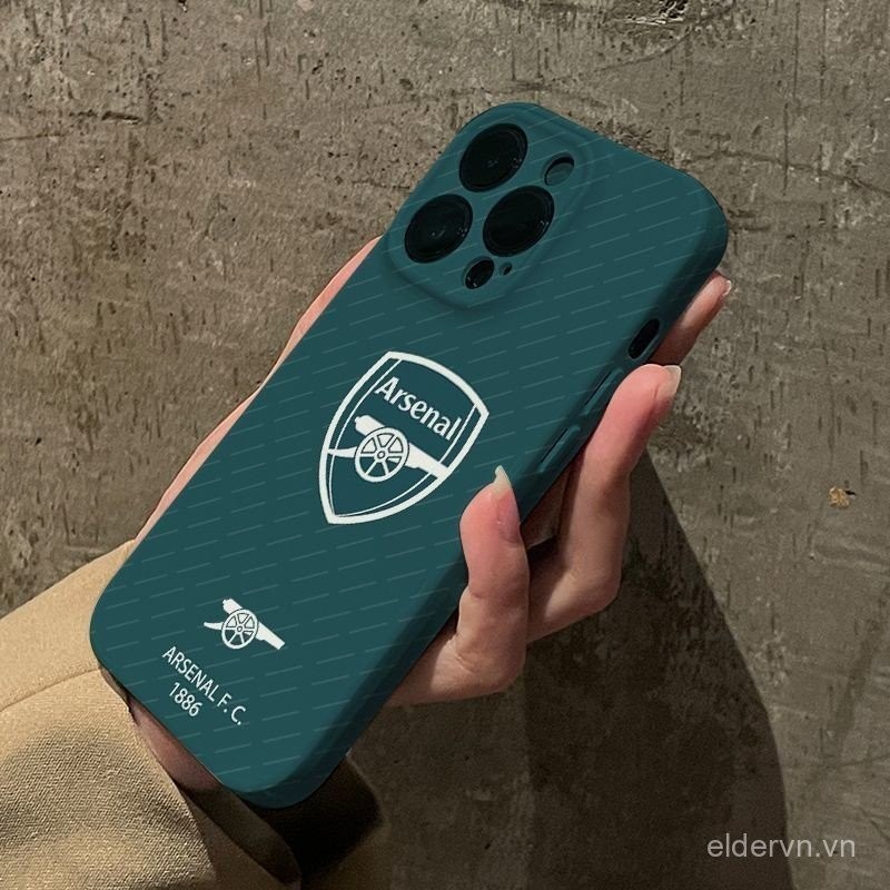 Ốp điện thoại di động QYJS sân khách Arsenal dùng cho IPhone 15 ProMax 14 13 12 PRO 11 7 8 plus 14 15 PLUS X XR XSMAX SE Ốp cứng phim sáng tạo Ốp bảo vệ PC chống rơi M8YO
