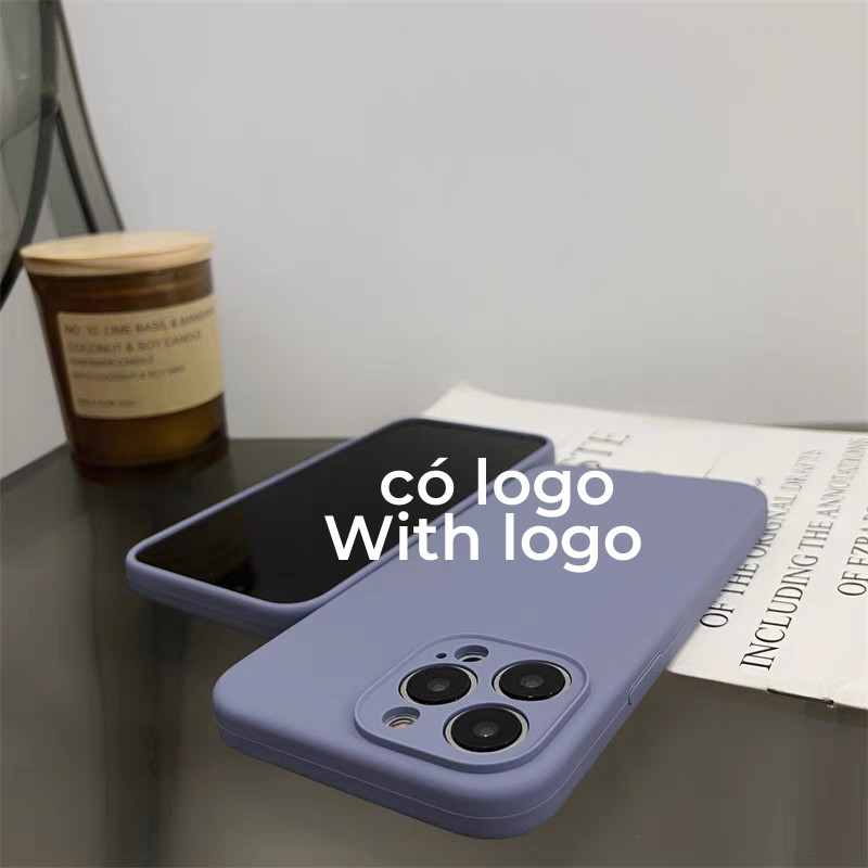 Vỏ silicon màu xám oải hương cho iPhone 17 / 16 / 15 / 14 / 13 / 12 / 11 / Promax Plus Bảo vệ vỏ chống rơi