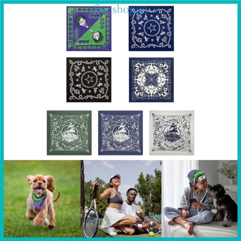 Fine 21inch Western Printing Bandannas cho Street Dance Adult Unisex Hiphop Headwrap