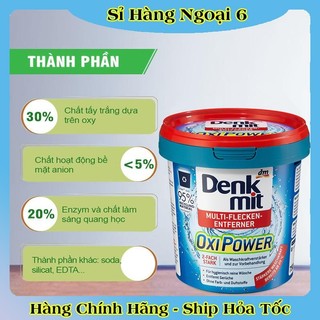 Bột giặt tẩy trắng quần áo Denkmit Oxi Power 750gr tẩy mạnh vết ố bẩn cứng đầu