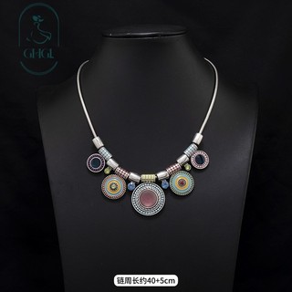 [Ghgl] Hàng có sẵn hs Phong cách Tây Tạng Retro Phong cách kỳ lạ Châu Âu Mỹ Bohemian Vòng cổ Nepal Phong cách dân tộc Xương đòn Dây chuyền Mặt dây chuyền Phụ kiện trán Nữ