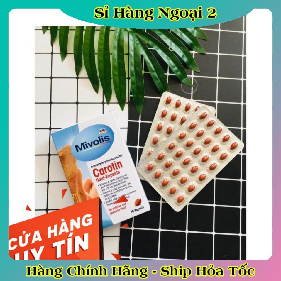 Viên uống chống nắng trắng da Carotin Mivolis, kem chống nắng Sundance Đức - Đủ Bill Date mới