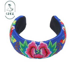 [Ghgl] Hàng có sẵn hs Vòng tay hoa mẫu đơn thêu phong cách dân tộc nguyên bản dành cho nữ Nghệ thuật cổ điển Phiên bản rộng rãi Vòng tay phù hợp Vòng tay độc đáo