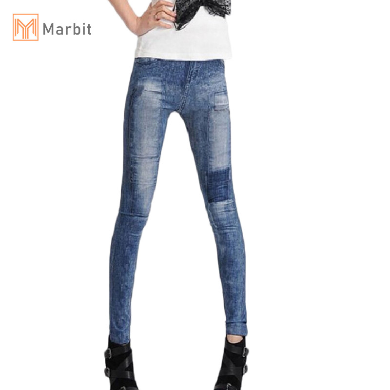 Marbit Nữ Skinny Denim Co Giãn Quần Legging Thời Trang Quần Jean Quần Legging Mới