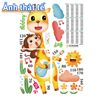 Sticker Dán Tường Bunnies House – Hình Hươu Cao Cổ Đáng Yêu, Trang Trí Phòng Bé, Màu Sắc Sinh Động