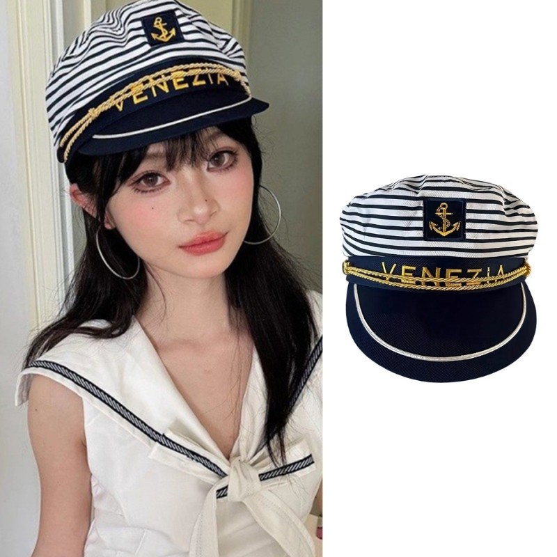 Jenniferab Polyester Mũ Đội Trưởng Hợp Thời Trang Thuyền Mũ Người Hâm Mộ Ngoài Trời Mũ Trang Phục Thích Hợp Cho Nhiều dịp