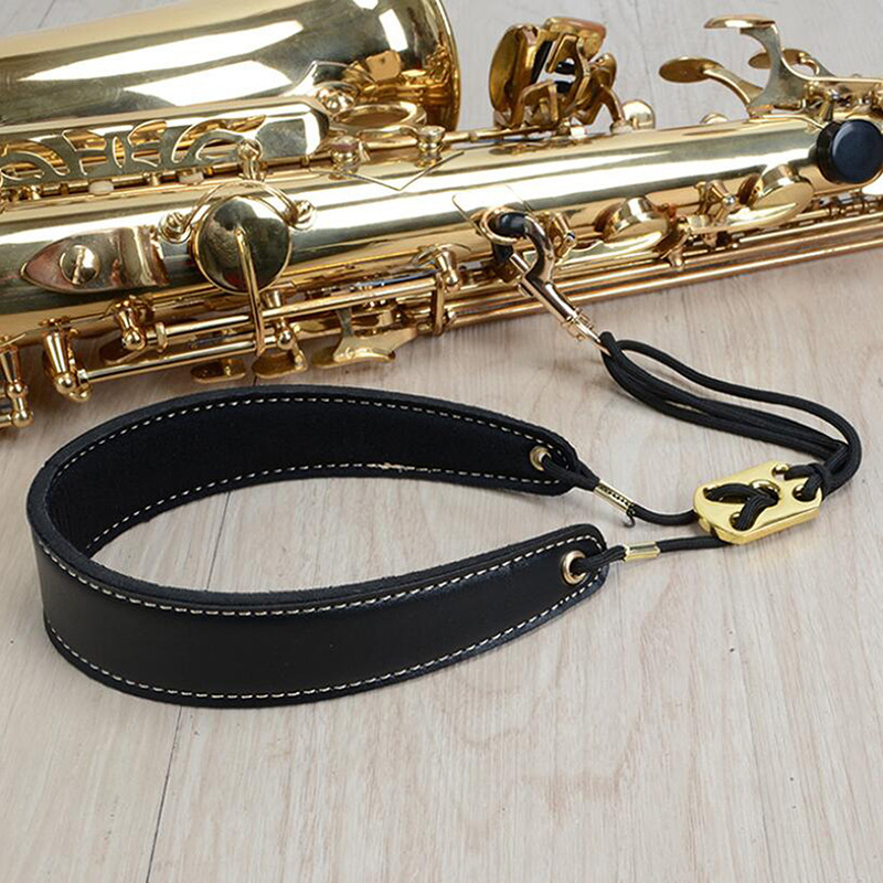 TMOY Dây đeo cổ Saxophone có thể điều chỉnh Dây đeo bằng da Sax Dây đeo dây đai TCS